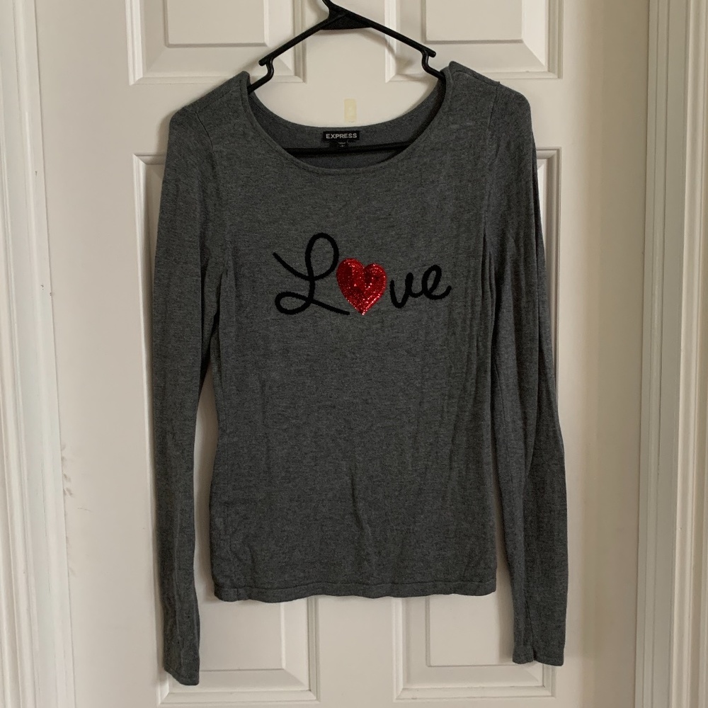 Express "Love" Sweater Size Small